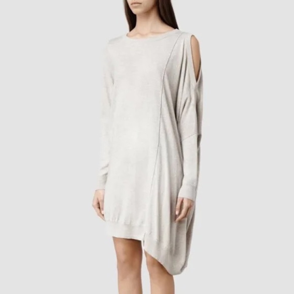 ALL SAINTS SAGO ASYMMETRICAL SWEATER DRESS. Size 4